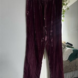 Burgundy Velvet Armani Exchange Trousers